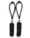 2 Reflective Black Paracord Zipper Pulls or Knife Lanyards With Skull Alloy Bead