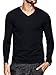 WUAMBO Athletic Men's Soft Long Sleeve V Neck Muscle T Shirts,Comfortable Undershirts