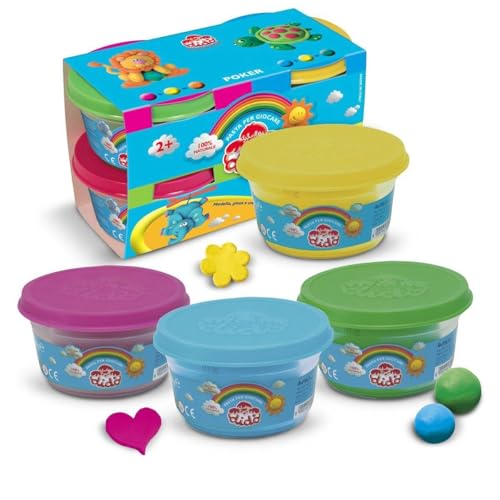 Dido - Pate a modeler - lot de 4 pot de 100g - Jaune/Bleu/Rose/Vert