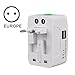 Aitmexcn Universal Travel Adapter, All in One International Power Adapter, Portability& Lightweight Worldwide Plug with Dual USB, Surge Protector for UK, EU, AU, Asia Covers 150+Countries