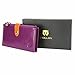 PEIUJIN Women's Genuine Wallet RFID Blocking Card Case Purse with Zipper Pocket (Purple)