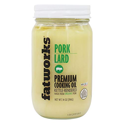 Fatworks, Organic Pork Lard, NON-GMO, USDA 100% organic ingredients, pasture raised pork, everyday cooking and frying, 14 oz