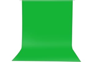 HEMMOTOP Green Screen Backdrop, 5x7 ft Photography Chroma Key Greenscreen Background Sheet for Background Removal, Zoom Meeting, Photo Video Studio, Live Streaming, Video Recording (Backdrop only)