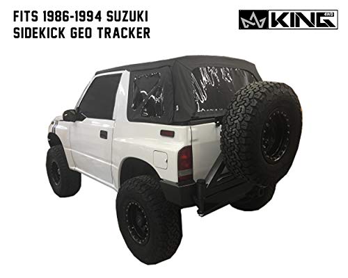 King 4WD Replacement Soft Top - Black Diamond - Tracker 1986-1994 Suzuki Sidekick