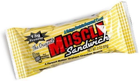 Costas Foods Muscle Sandwich Bars, Peanut Butter Cup, 2-ounce bars, 12-Count Box by Costas Foods