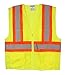 SHORFUNE High Visibility Mesh Safety Vest with Pockets, Zipper and Hi Vis Reflective Strips, Yellow, ANSI Class 2, XXL