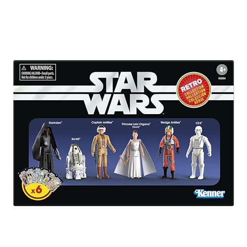ハズブロ（Hasbro）STAR WARS スター・ウォーズ レトロコレクション ガリンダン/R4-M9/キャプテン・アンティリーズ/プリンセス・レイア・オーガナ（ヤヴィン）/ウェッジ・アンティリーズ/CZ-3 『スター・ウォーズ／新たなる希望 (エピソード4)』コレクション用 9.5 cm アクションフィギュア 6 体セット G2554 正規品