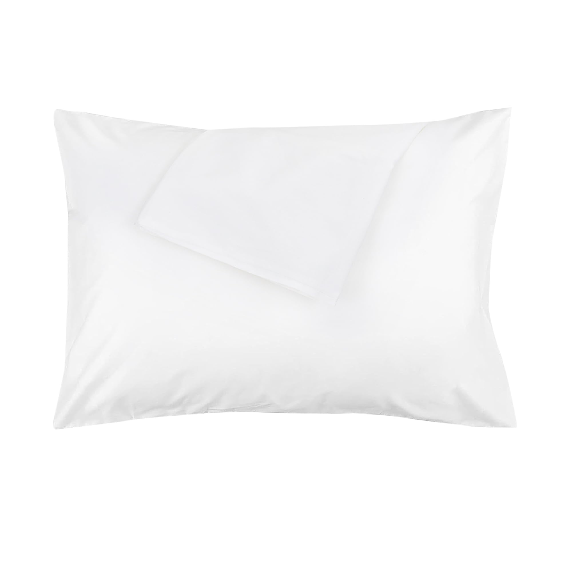 Toddler Pillow with Pillowcase - Soft and Comfortable Kids Pillow for Sleeping - Small Pillows & 100% Natural Cotton Pillow Covers for Cot Bed Travel Daycare Cribs Nap, 13 x 18 Inches White