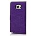 Note 5 Case,Samsung Galaxy Note 5 Case - Mavis's Diary 3D Handmade Wallet Bling Rhinestone Butterfly Lingers Over Flowers Diamonds Purple PU Leather Magnetic Clasp Credit Card Holders Flip Cover