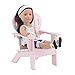 18 Inch Doll Furniture | Beautiful Pink Outdoor Adirondack Chair with Heart Shaped Back | Fits American Girl Dolls