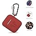 amasing AirPods Case 7 in 1 for Airpods 1&2 Accessories Kits Protective Silicone Cover for Airpod Gen1 2 (Front Led Visible) with 2 Ear Hook /2 Staps/1 Clips Tips Grips/1 Zipper Box Redthumb 4