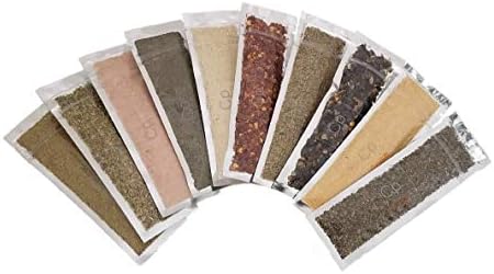 Cpise Organic World Seasoning Starter Spice Set with 10 Blends: French Gray Salt, Curry, Montreal Steak, Herbs de Provence, Italian, Jamaican Jerk, Taco, Tandoori, Tikka Masala, Thai or Lemon Pepper
