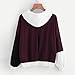 Womens Letters Long Sleeve Hoodie Sweatshirt Hooded Pullover Tops Casual Blouse (L, Purple)