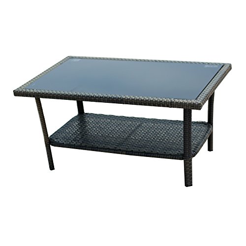 IDS Home MLM-16403 Brown Color Patio Furniture Coversation Set with Glass Coffee Table - Thumbnail 5