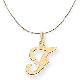 The Black Bow 14k Yellow Gold, Sophia, Sm Script Initial F Necklace