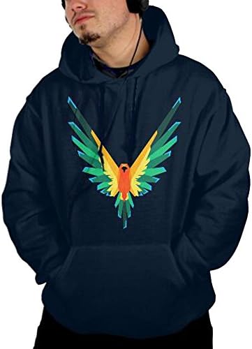 Logan Paul Men's Fashion Personality Casual Men's Hooded Hoddies (L, Dark Blue)