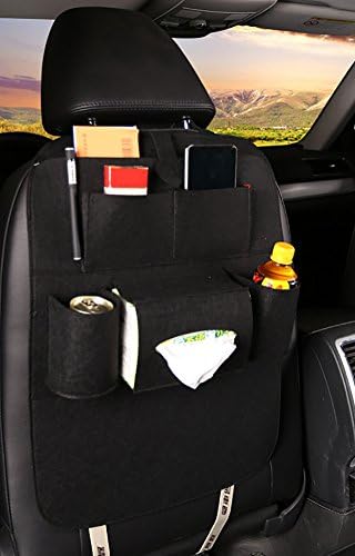 Car Seat Organizer/Auto Seat Back Organizer/Multi-Pocket Travel Storage Bag/Insulated Car Seat Back Drinks Holder Cooler / Storage Organizer Pocket -1 (black)