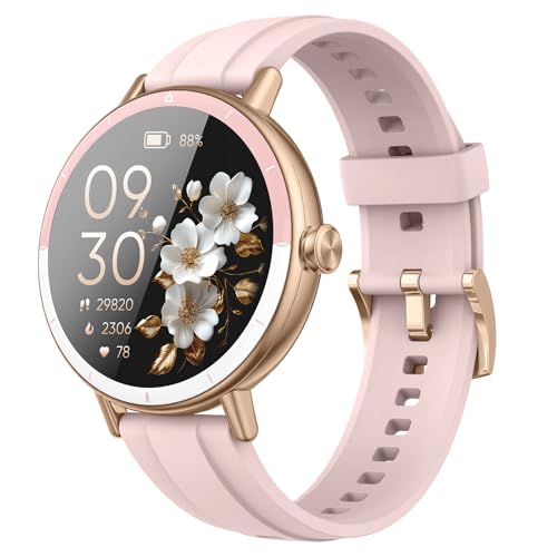 Smart Watch for Women Answer/Make Call, 1.27'' HD Screen Fitness Watch with Heart Rate/Sleep/Stress Monitor, New Smartwatch with 110+ Sport Modes, IP68 Waterproof Activity Tracker for Android iOS/Pink