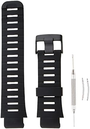 perfektchoice Soft Rubber Wristwatch Bands for SUUNTO X-Lander Black with Tool Kit