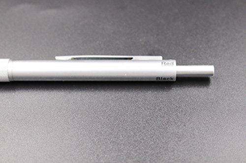 Metal 4 in 1 Multi-Function Pen 4 Colors Pen with 0.5mm Mechanical Pencil and Black/Red/Blue Ballpoint Pen in Gift Package (1PCS PACK, Silver)