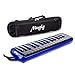 Melodica, Mugig 32-keys Melodica with Carrying Case, C key, Piano/Keyboard Enlightening Instrument, Portable, Suitable for Practice Teaching or Stage Performance (Blue/Black)