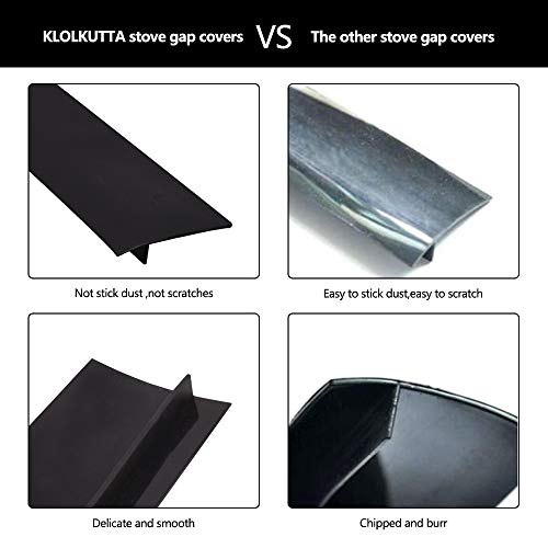 Silicone Stove Counter Gap Cover, 21" Large Oven Liner Easy Clean Heat Resistant 2 Pack Seals Spill Guard for Kitchen Stovetop, Washer, Dryer, Washing Machine (Black) - Thumbnail 3