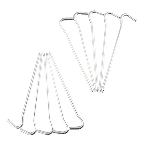 Goodjobb 10Pcs Alluminum Alloy Tent Peg Stake Hook Pin Nail Outdoor Camping Hiking Necessary Trip Traval Trek Survival Kits Tool - Thumbnail 3