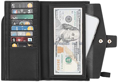 Travelambo Womens RFID Blocking Large Capacity Luxury Waxed Genuine Leather Clutch Wallet Multi Card Organizer - Image 3