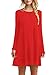 One Sleeve Dress Womens Dresses Scoop Neck Long Tunic Organic Clothing For Women Shirt Shirts Casual Flow Christmas Fall Clothes,Red,Large
