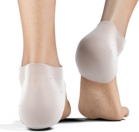 Heel Pain Relief Protectors 2 pairs - Plantar Fasciitis Treatment - Foot Shoe Inserts for Achilles Tendonitis Tendon, Spurs, Fascia Support, Sore Feet, Bruised Foot Cracked Heels for Women Men