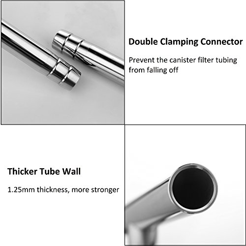 JARDLI Metal Lily Pipe Surface Skimmer Steel Stainless Inflow Outflow for Aquarium Planted Tank (13mm Outflow & 17mm inflow Set)