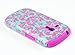 DandyCase 2in1 Hybrid High Impact Hard Sea Green Flower Pattern + Pink Silicone Case Cover for Samsung Galaxy S3 Mini i8190 + DandyCase Screen Cleaner
