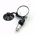 XKMT-Black A Set CNC Black Rear View Handle Bar End Round Mirrors 7/8