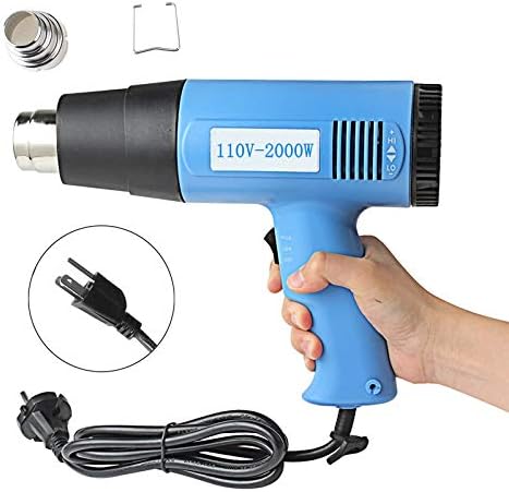 2000W Variable Temperature Heat Gun，CAIDU 140℉~1200℉ (60℃~650℃) Temperature Adjustable Industrial Electric Heat Gun，Handheld High Power Hot Air Gun for Wallpaper Paint Stripping