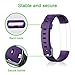 Letsfit Replacement Bands Fitness Tracker ID130HR, Adjustable Replacement Straps (Black, Grey, Purple)