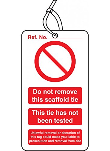 Caledonia Signs 53445 Scaffold Tie Do not Remove Double Sided Safety Tags (Pack of 10)
