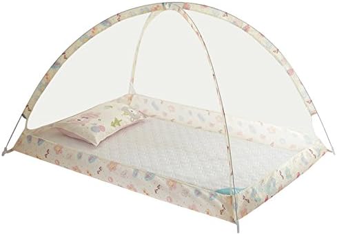 UKNANY Bottomless Children's Mosquito Net Baby Dome Free Installation (Beige 90cm*120cm)