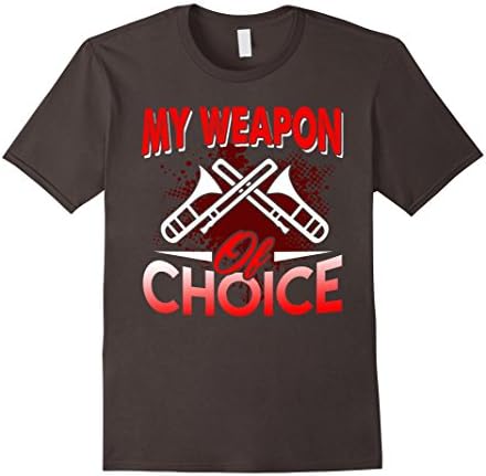 Mens Trombone T shirt - Trombone Weapon Of Choice Shirts 3XL Asphalt