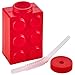 Building Blocks Cups with Straw & Lid - (Pack of 4) Reusable Brick Party Kids Cup for Block Birthday Party Supplies and Favors