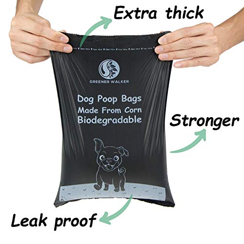 Greener Walker Bolsas para Excrementos de Perro,540 Unidades,Extra Grueso,Fuerte y 100% a Prueba de Fugas Biodegradable Bolsas para Caca de Perro(Verde)