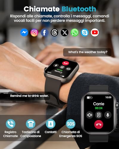 2026 Nuovo Smartwatch Uomo con ECG, HRV, 𝐆li𝐜𝐞m𝐢𝐚, Pressione Sanguigna, 1,97" AMOLED Salute Orologio Fitness con Monitoraggio 24H Cardiofrequenzimetro, SpO2, Sonno, BMI, Temperatura, iOS Android