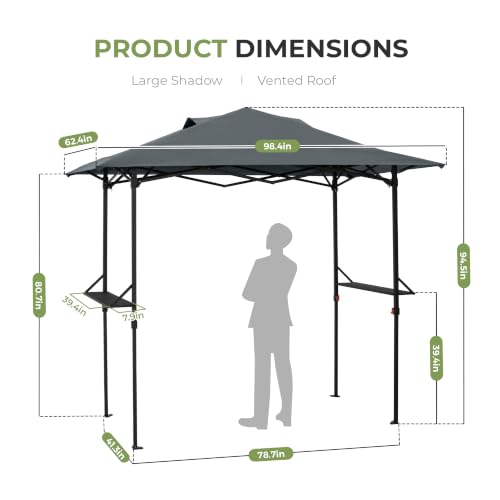 Saumifres 8x5 FT Pop Up Grill Gazebo Review: Vented Roof with Side Shelves image 19