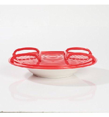 4 in 1 microwave plastic stand, it's a tray, a plastic stacker a lid and a cooling rack