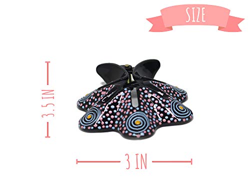 Hair Barrette Hand painted Hair Clips. Styling for Women & Girls. This Attractive Hair Accessory Can Be Used As a ponytail holder Or a Hair Grip. For thick & thin hair. 2 Pcs Uniquely Hand Crafted