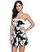 LookbookStore Women's Black and White Bow Swimdress Bandeau One-piece Skirt Bathing Suit Swimsuit, Size L