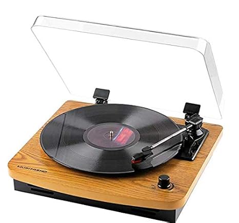 Plattenspieler, MUSITREND Plattenspieler mit DREI Drehzahlen und eingebauten Stereo-Lautsprechern, Vinyl-zu-MP3-Aufnahme im V