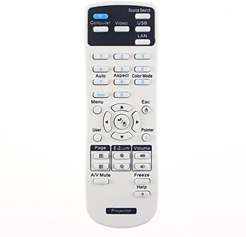 ESolid1626366 Replacement Remote Control for Epson PowerLite 1263W/ 955WH/ 965H/ 97H/ 98H/ 99WH/ S27/ W29/ X27 EX7230 Pro, EX7235 Pro, and More Projectors