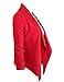 Luna Flower Women's 3/4 Cinched Sleeve Solid Color Open Front Blazer Jackets