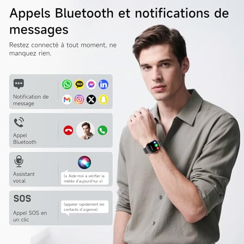 2026 New Smartwatch with ECG/Blood Pressure/Mini Health Check/BMI/Uric Acid, 2.2" 3D Curved Screen Smart Watch with 24H Heart Rate/HRV/SpO2/Sleep Monitor, Android/iOS