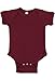Rabbit Skins Infant 100% Cotton Baby Rib Lap Shoulder Short Sleeve Bodysuit (Maroon, 6 Months)